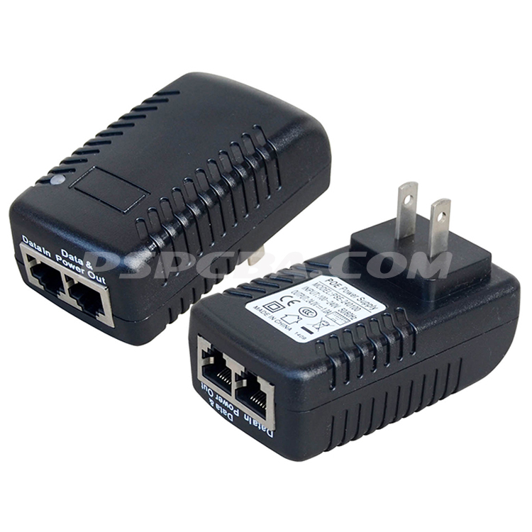 24W POE Injector, 10/100Mbps,Wall-mount, EU US UK AU