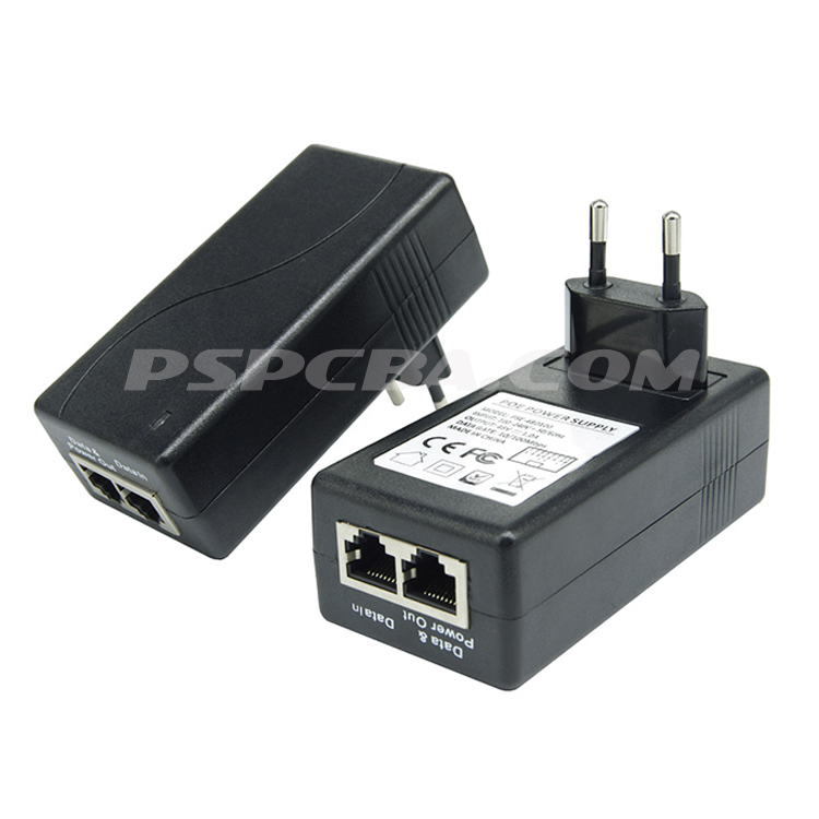 48W Gigabit PoE injector, IEEE802.3at/af, Wall-mount